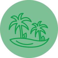 Palm Tree Green Line Circle Icon Design vector