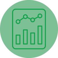 Predictive Analytics Green Line Circle Icon Design vector