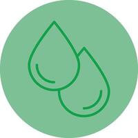 Blood Drop Green Line Circle Icon Design vector