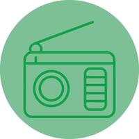 Radio Green Line Circle Icon Design vector