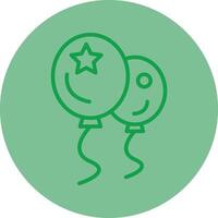 Balloon Green Line Circle Icon Design vector