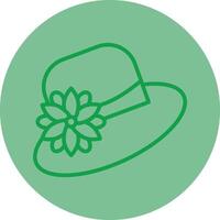 sombrero verde línea circulo icono diseño vector