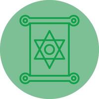 Jewish Green Line Circle Icon Design vector