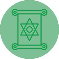 Jewish Green Line Circle Icon Design vector