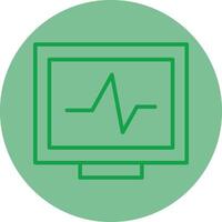 Heart Monitoring Green Line Circle Icon Design vector