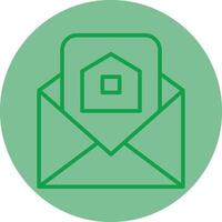 última caja verde línea circulo icono diseño vector