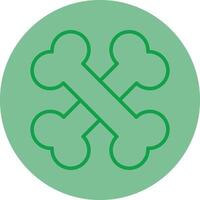 Bones Green Line Circle Icon Design vector