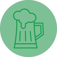 cerveza verde línea circulo icono diseño vector