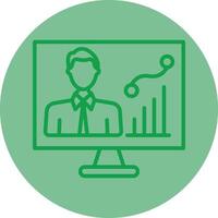 Employee Performance Green Line Circle Icon Design vector