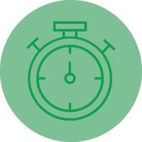 Stopwatch Green Line Circle Icon Design vector
