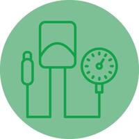 Blood Pressure Gauge Green Line Circle Icon Design vector