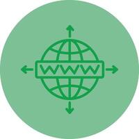 hojeada verde línea circulo icono diseño vector