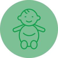 Baby Green Line Circle Icon Design vector