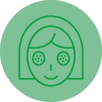 facial tratamiento verde línea circulo icono diseño vector
