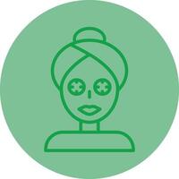 facial máscara verde línea circulo icono diseño vector