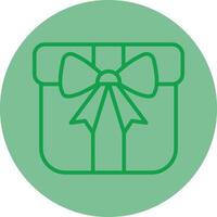 regalo verde línea circulo icono diseño vector