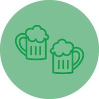 Beer Green Line Circle Icon Design vector