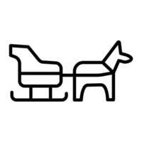 Dog sled Line Icon vector