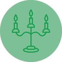 Candle Holder Green Line Circle Icon Design vector