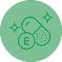 vitamina píldora verde línea circulo icono diseño vector