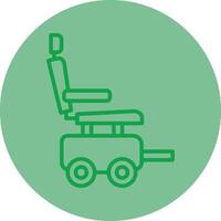 Automatic Wheelchair Green Line Circle Icon Design vector