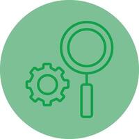 Inspection Green Line Circle Icon Design vector