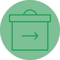 Return Box Green Line Circle Icon Design vector