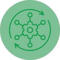 Automated Solutions Green Line Circle Icon Design vector