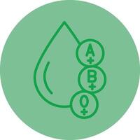 Blood Types Green Line Circle Icon Design vector