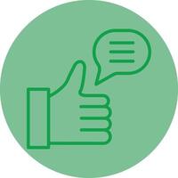 Feedback Green Line Circle Icon Design vector