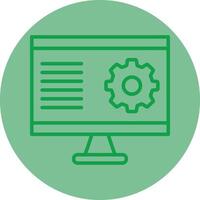 Monitoring Green Line Circle Icon Design vector