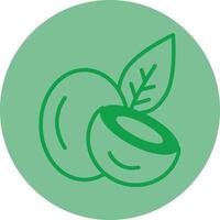 Coconut Green Line Circle Icon Design vector