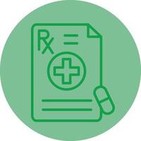 Prescription Green Line Circle Icon Design vector