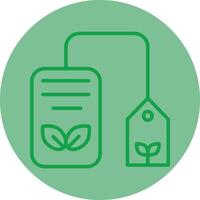 Herbs Bag Green Line Circle Icon Design vector