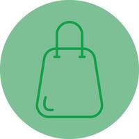 Shopping Bag Green Line Circle Icon Design vector