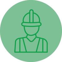 Worker Green Line Circle Icon Design vector