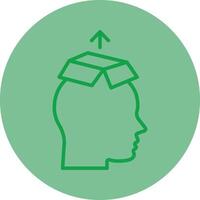 Knowledge Extraction Green Line Circle Icon Design vector