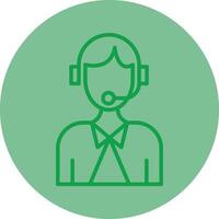 Customer Service Green Line Circle Icon Design vector