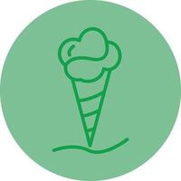 Ice Cream Green Line Circle Icon Design vector