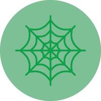 Spider Web Green Line Circle Icon Design vector