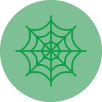 Spider Web Green Line Circle Icon Design vector