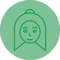 facial verde línea circulo icono diseño vector