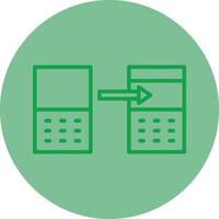 Data Transformation Green Line Circle Icon Design vector