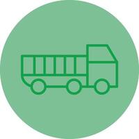 Dumper Truck Green Line Circle Icon Design vector