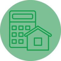 Calculation Green Line Circle Icon Design vector
