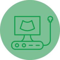 Ultrasound Green Line Circle Icon Design vector
