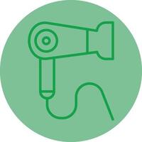 Hair Dryer Green Line Circle Icon Design vector