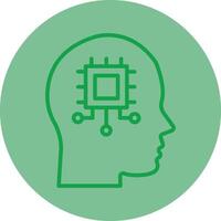 Intelligent Control Green Line Circle Icon Design vector