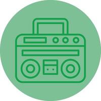 Boom Box Green Line Circle Icon Design vector