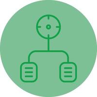 Task Green Line Circle Icon Design vector